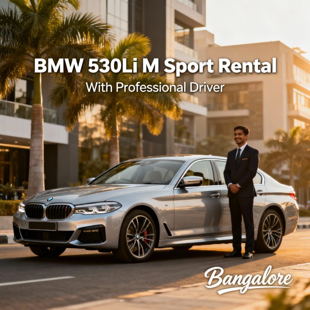 BMW 530Li M Sport rental in Bangalore with driver